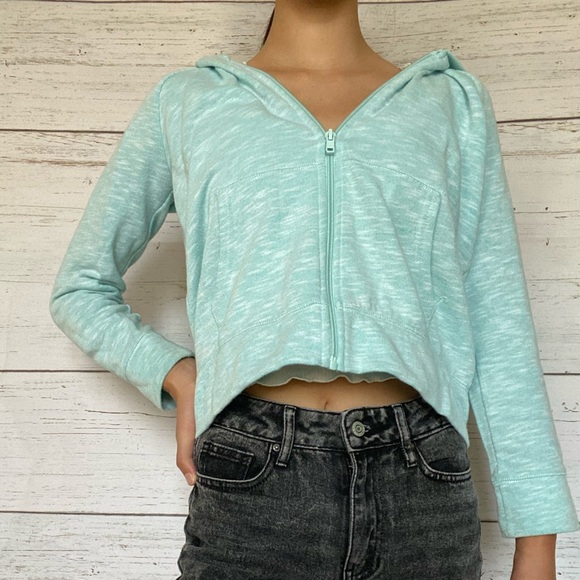 light blue zip up hoodie! - Picture 2 of 3